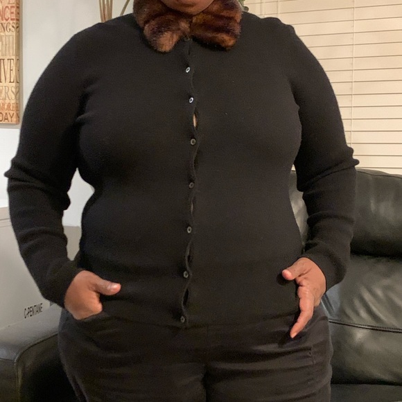 Black Ralph Lauren Rabbit Hair Cardigan - Picture 5 of 6